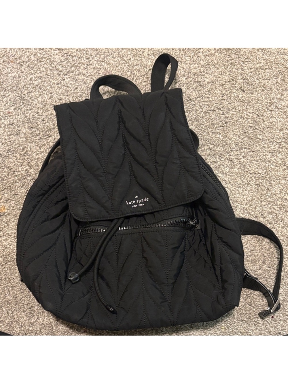 kate spade Black Quilted Chevron Backpack